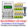 MJX Hyper Go H16BM H16GT H16DR Parts 8pcs Rechargeable AA battery and LCD Charger for the Transmitter.