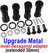 REMO HOBBY 1021 1025 Parts-108-01 SLA010 Upgrade Metal 12mm inner-hexagonal adapter(extended 30mm)-Black,REMO HOBBY 1021 Rc Car Spare Parts Replacement Accessories,1021 1:10 Scale BRUSHED RC Racing Truck Parts rc off-road car Parts,Truck Car Parts