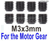 SG 1604 SG1604 M3X3 Machine screwsFor the Official Motor Gear-8pcs