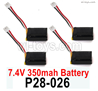 SG 2801 SG2801 lipo Battery Parts P28-026 7.4V 350mAh Battery.Total 4pcs.