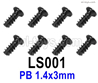 SG 2801 SG2801 Screws Parts LS001 Screws.Phillips Round Head Self-tapping screws.PB 1.4x3mm.Total 8pcs.