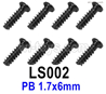 SG 2801 SG2801 Screws Parts LS002 Screws.Phillips Round Head Self-tapping screws.PB 1.7x6mm.Total 8pcs.