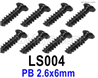 SG 2801 SG2801 Screws Parts LS004 Screws.Phillips Round Head Self-tapping Screws.PB 2.6x6mm.Total 8pcs.
