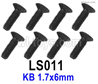 SG 2801 SG2801 Screws Parts LS011 Screws.Phillips Round Head Self-tapping Screws.KB 1.7x6mm.Total 8pcs.