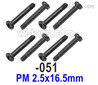 UDI RC 1603 Step screws.1601-051.PM 2.5x16.5mm.Total 8pcs. UDI 1603 1/16 Rally Car Accessories..