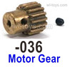 UDI RC 1604 Motor gear with M3 Set screws.1601-036-Can be use for the Brush and Brushless motor. UDI 1604 1/16 Rally Car Accessories.