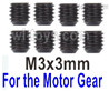 UDIRC 1608 M3X3 Machine screws For the Official Motor Gear-8pcs. UDI 1608 1/16 Rally Car Accessories.