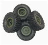 WPL B-14 B14 Official Tire Lether(4pcs)+ Official wheel hub(4pcs)-Green