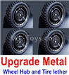 WPL B-36 B36 URAL-4360 Spare Parts-02-11 Upgrade Metal wheel hub and Tire lether(4 set)-Black,WPL B-36 B36 RC Car Parts,WPL Parts,WPL B-36 B36 RC Military Truck Spare parts Accessories,WPL 6X6 1:16 Off-road Truck Parts