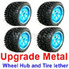 WPL B-36 B36 URAL-4360 Spare Parts-02-17 Upgrade Metal wheel hub and Tire lether(4 set)-Blue,WPL B-36 B36 RC Car Parts,WPL Parts,WPL B-36 B36 RC Military Truck Spare parts Accessories,WPL 6X6 1:16 Off-road Truck Parts