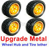 WPL B-36 B36 URAL-4360 Spare Parts-02-19 Upgrade Metal wheel hub and Tire lether(4 set)-Orange,WPL B-36 B36 RC Car Parts,WPL Parts,WPL B-36 B36 RC Military Truck Spare parts Accessories,WPL 6X6 1:16 Off-road Truck Parts