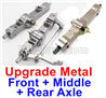 WPL B-36 B36 URAL-4360 Spare Parts-06-01 Upgrade Metal Front axle+Upgrade Metal Middle axle+Upgrade Metal Rear axle-Silver color,WPL B-36 B36 RC Car Parts,WPL Parts,WPL B-36 B36 RC Military Truck Spare parts Accessories,WPL 6X6 1:16 Off-road Truck Parts