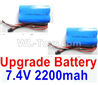 WPL B-36 B36 URAL-4360 Spare Parts-14-06 Upgrade 7.4v 2200mah 15C Battery(2pcs)-Size-65X38X18mm-Weight-about 90g,WPL B-36 B36 RC Car Parts,WPL Parts,WPL B-36 B36 RC Military Truck Spare parts Accessories,WPL 6X6 1:16 Off-road Truck Parts