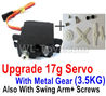 WPL B-36 B36 URAL-4360 Spare Parts-17-02 Upgrade 17g Servo with Meat gear(3.5KG) Swing Arm and Screws,WPL B-36 B36 RC Car Parts,WPL Parts,WPL B-36 B36 RC Military Truck Spare parts Accessories,WPL 6X6 1:16 Off-road Truck Parts