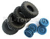WPL B14 B-14 4X4 Truck Parts Official Tire Lether(4pcs)+ Official wheel hub(4pcs)-Blue.