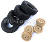 WPL B14 B-14 4X4 Truck Parts Official Tire Lether(4pcs)+ Official wheel hub(4pcs)-Yellow.