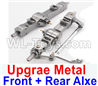 WPL B14 B-14 4X4 Truck Parts Upgrade Metal Front axle+Upgrade Metal Rear axle-Silver color.