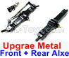 WPL B14 B-14 4X4 Truck Parts Upgrade Metal Front axle+Upgrade Metal Rear axleSilver colo-Black color.