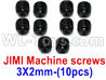 WPL B14 B-14 4X4 Truck Parts JIMI Machine screws(3X2mm)-10pcs.