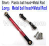 WPL B14 B-14 4X4 Truck Parts Long Rod is Metal Black ball head+Metal Rod-Red & Short Rod is Plastic ball head+Metal Rod.