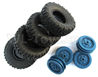 WPL B16 Parts-02-01 Official Tire Lether(4pcs)+ Official wheel hub(4pcs)-Blue,WPL B16 B-16 RC Car Accessories