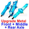 WPL B16 Parts-06-09 Upgrade Metal Front axle+Upgrade Metal Middle axle+Upgrade Metal Rear axle-Blue color,WPL B16 B-16 RC Car Accessories