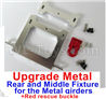 WPL B16 Parts-12-05 Upgrade Metal Rear and Middle Fixture for the Metal girders & Red rescue buckle,WPL B16 B-16 RC Car Accessories