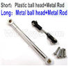 WPL B16 Parts-29-03 Long Rod is Metal Red ball head+Metal Rod-Silver & Short Rod is Plastic ball head+Metal Rod,,WPL 6X6 Accessories,WPL B16 B-16 RC Military Truck Spare Accessories
