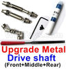 WPL B16 Parts-31-01 Upgrade Front+Middle+Rear Metal Drive shaft(3pcs-Silver color)-with screws,wrench and Sickle,WPL B16 B-16 RC Car Parts,WPL 6X6 Parts,WPL B16 B-16 RC Military Truck Spare parts Accessories,WPL 1:16 Off-road Truck Parts