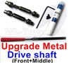 WPL B16 Parts-31-04 Upgrade Front and Middle Metal Drive shaft(2pcs-Black color)-with screws,wrench and Sickl,WPL B16 B-16 RC Car Parts,WPL 6X6 Parts,WPL B16 B-16 RC Military Truck Spare parts Accessories,WPL 1:16 Off-road Truck Parts