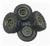 WPL C14 C-14 Hercules Parts-02-01 Official Tire Lether(4pcs)+ Official wheel hub(4pcs)-GreenWPL C14 C-14 RC Car Parts,WPL Hercules Parts,WPL C14 C-14 RC Military Truck Spare parts Accessories,WPL 4X4 1:16 Off-road Truck Parts