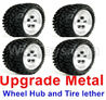 WPL C14 C-14 Hercules Parts-02-13 Upgrade Metal wheel hub and Tire lether(4 set)-WhiteWPL C14 C-14 RC Car Parts,WPL Hercules Parts,WPL C14 C-14 RC Military Truck Spare parts Accessories,WPL 4X4 1:16 Off-road Truck Parts