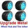 WPL C14 C-14 Hercules Parts-02-17 Upgrade Metal wheel hub and Tire lether(4 set)-BlueWPL C14 C-14 RC Car Parts,WPL Hercules Parts,WPL C14 C-14 RC Military Truck Spare parts Accessories,WPL 4X4 1:16 Off-road Truck Parts