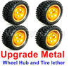 WPL C14 C-14 Hercules Parts-02-19 Upgrade Metal wheel hub and Tire lether(4 set)-OrangeWPL C14 C-14 RC Car Parts,WPL Hercules Parts,WPL C14 C-14 RC Military Truck Spare parts Accessories,WPL 4X4 1:16 Off-road Truck Parts