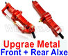 WPL C14 C-14 Hercules Parts-06-13 Upgrade Metal Front axle+Upgrade Metal Middle axle+Upgrade Metal Rear axle-Red ColorWPL C14 C-14 RC Car Parts,WPL Hercules Parts,WPL C14 C-14 RC Military Truck Spare parts Accessories,WPL 4X4 1:16 Off-road Truck Parts