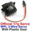 WPL C14 C-14 Hercules Parts-17-01 Official WPL 3-Wire 17g Servo with Plastic GearWPL C14 C-14 RC Car Parts,WPL Hercules Parts,WPL C14 C-14 RC Military Truck Spare parts Accessories,WPL 4X4 1:16 Off-road Truck Parts