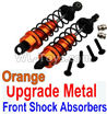 Wltoys 10402 Upgrade Metal Front Shock Absorbers(2pcs)-Orange