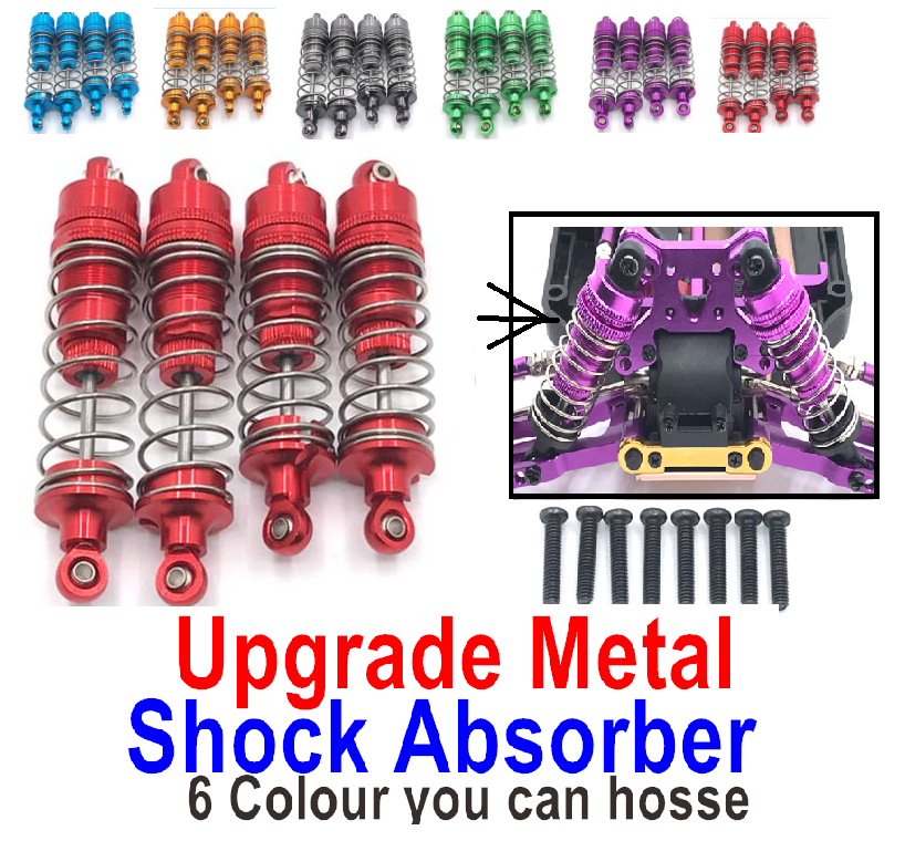 Wltoys 104001 Upgrade Metal Shock Absorber Damper Parts.104001.1928+1929.Total 4pcs. 7 Color you can choose.