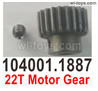 Wltoys 104001 22T Motor Gear with M4 Machine Screws. 104001.1887
