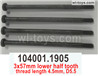 Wltoys 104001 Hinge pin.Phillips round head machine screw. 104001.1905.3x57mm lower half tooth, thread length 4.5mm, D5.5