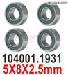 Wltoys 104001 Bearings. 104001.1931. Size:5X8X2.5mm