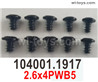 Wltoys 104001 Screws.104001.1917. Size:2.6x4PWB5. Phillips pan head with intermediary machine screws.