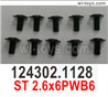 Wltoys 104001 Screws. 124302.1128. Size:ST 2.6x6PWB6. Phillips pan head with intermediary machine screws