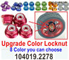 Wltoys 104019 Upgrade Metal Parts Color Lock Nut  Parts for the Wheel-4 set.8 Colors you can choose.104019.2278.