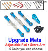 Wltoys 104019 Upgrade Metal Parts Adjustable Rod and Servo Arm.5 Colors you can choose.