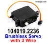 Wltoys 104019 104019.2236 6kg Servo unit with 3-Wire and Black color Dupont 3P plug.