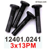 Wltoys 104019 Screws Parts 12401.0241 3x13PM Cross round head screws with half tooth machine wire.
