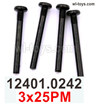 Wltoys 104019 Screws Parts 12401.0242 3x25P Cross round head screws with half tooth machine wire.