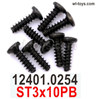 Wltoys 104019 Screws Parts 12401.0254 ST3x10PB Phillips round head self-tapping screws.