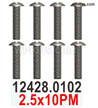 Wltoys 104019 Screws Parts 12428.0102 2.5x10PM Phillips round head machine screws.